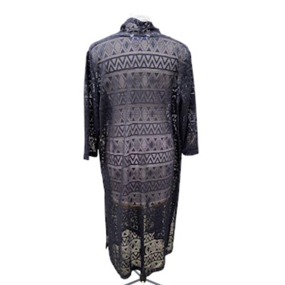 NWT Nygard Swim Coverup Open Front Long Sleeve Sz. 1X Lace Plus - Picture 4 of 8